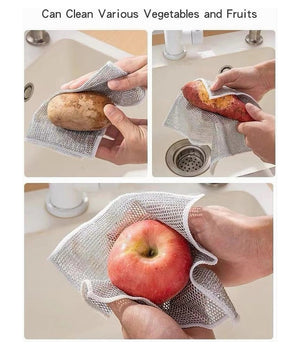 Set 10 Pz Panni In Filo Metallico Antigraffio Per Pulire Piatti Lavelli Multiuso         