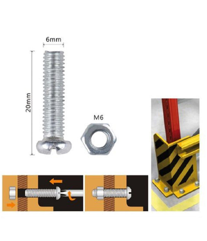 Set 10 Pz Viti Vite Testa A Croce Tonda 6x20 Mm Con Dadi Dado Esagonale M6 90976         