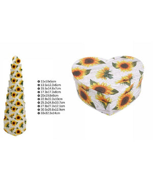 Set 10 Scatole Box Per Regali Varie Misure Matrioska Forma Cuore Girasoli 71969         