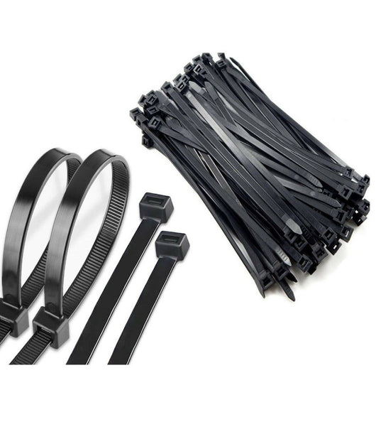 Set 100 Fascette Plastica Per Cablaggio 8,8 X 550mm Stringi Cavo Nere Etq90530n         