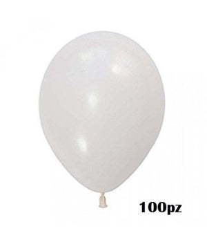 Set 100 Pezzi Palloncini Colore Bianco Feste Compleanni Party Bambini         