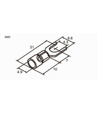 Set 100 Pz Capicorda A Forcella A Crimpare Per Cavi 4 A 6 MmÂ² Isolato M4 Sv5.5-4         