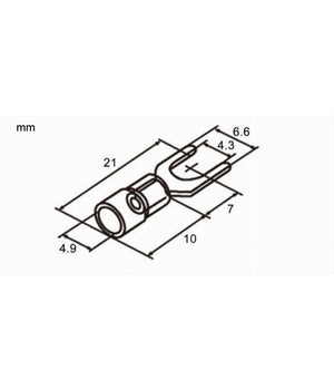 Set 100 Pz Capicorda A Forcella A Crimpare Per Cavi 4 A 6 MmÂ² Isolato M4 Sv5.5-4  Blu       