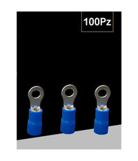 Set 100 Pz Capicorda Terminale Ad Occhiello Isolato Per Cavi 0.5-1.5mmÂ² Rv1.25-4         