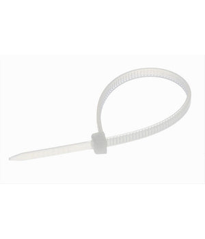 Set 100 Pz Fascette Serracavo Autobloccanti In Nylon Bianco 2.5mmx100mm 25-100-b         