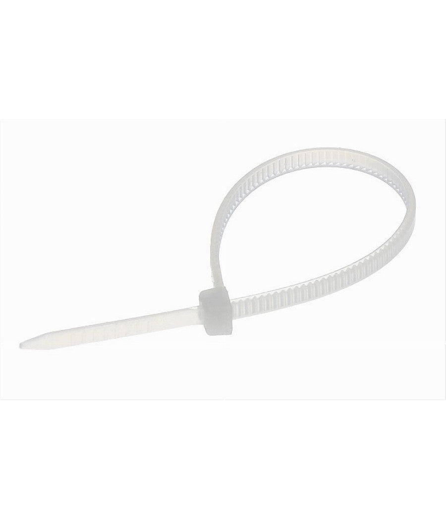 Set 100 Pz Fascette Serracavo Autobloccanti In Nylon Bianco 2.5mmx100mm 25-100-b         