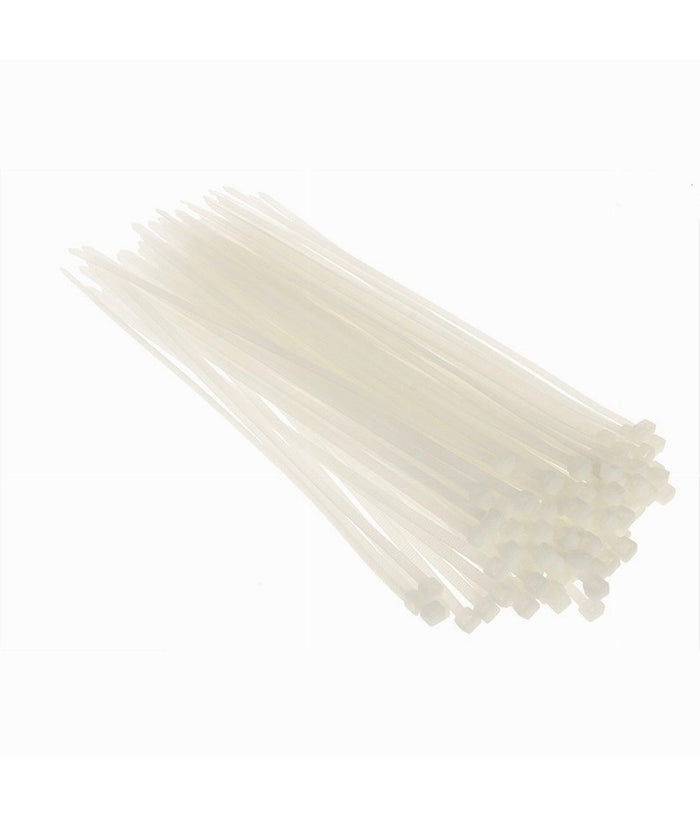 Set 100 Pz Fascette Serracavo Autobloccanti In Nylon Bianco 4.8x200 Mm 48-200-b         