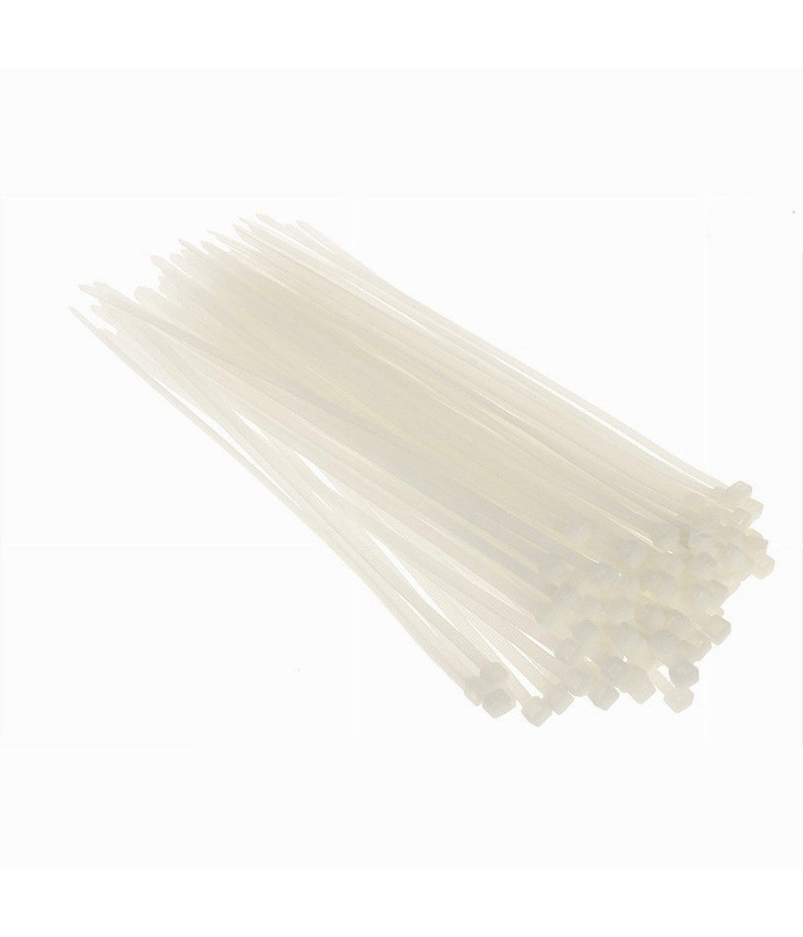 Set 100 Pz Fascette Serracavo Autobloccanti In Nylon Bianco 4.8x200 Mm 48-200-b         