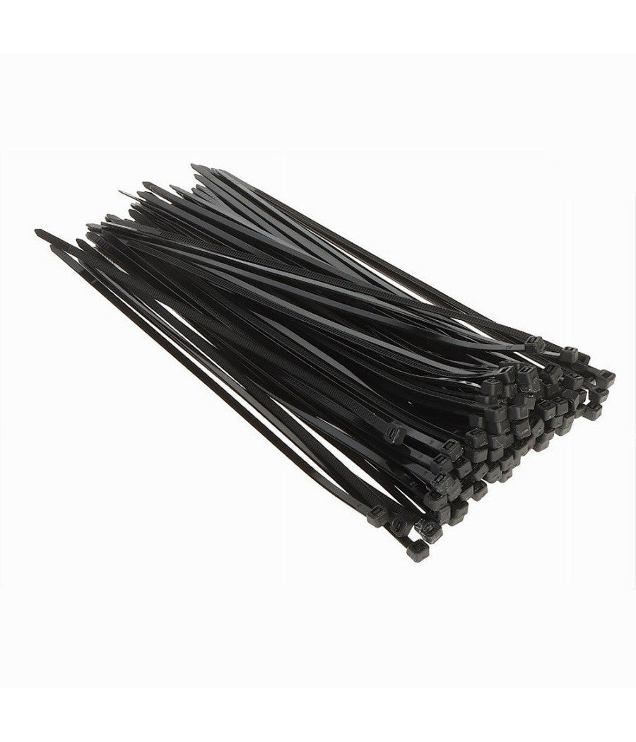 Set 100 Pz Fascette Serracavo Autobloccanti In Nylon Nero 4.8mm X 200mm 48-200-n         