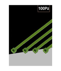 Set 100 Pz Fascette Serracavo Autobloccanti In Nylon Verde 4.8mmx200mm 48-200-v         