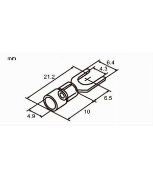 Set 100pz Capicorda A Forcella A Crimpare Per Cavi 1.5-2.5 MmÂ² Isolato M4 Sv2-4  Giallo       