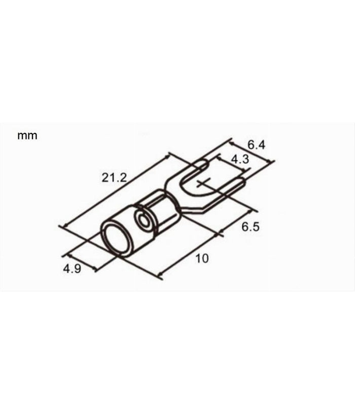 Set 100pz Capicorda A Forcella A Crimpare Per Cavi 1.5-2.5 MmÂ² Isolato M4 Sv2-4  Blu       