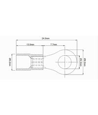 Set 100pz Capicorda Terminale Ad Occhiello Isolato Per Cavi 2.5-4mmÂ² M4 Rv3.5-4  Blu       
