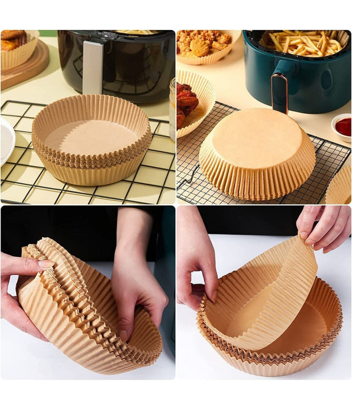 Set 100pz Carta Pergamena Fodera Per Friggitrice Ad Aria Usa E Getta 16 X 4,5 Cm         