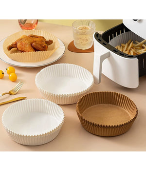 Set 100pz Carta Pergamena Fodera Per Friggitrice Ad Aria Usa E Getta 16 X 4,5 Cm         