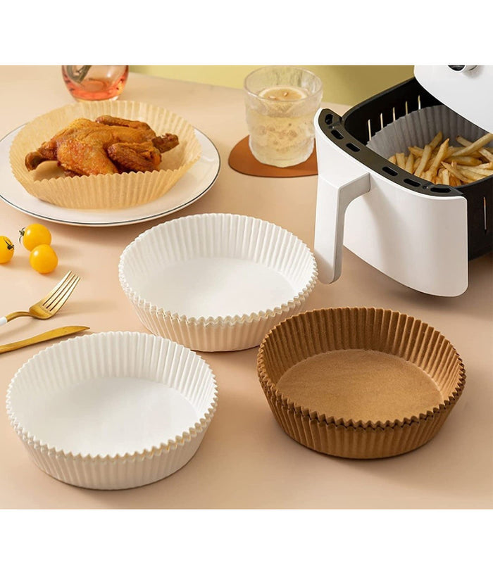 Set 100pz Carta Pergamena Fodera Per Friggitrice Ad Aria Usa E Getta 16 X 4,5 Cm         