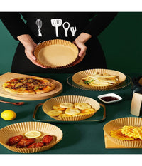 Set 100pz Carta Pergamena Fodera Per Friggitrice Ad Aria Usa E Getta 16 X 4,5 Cm         