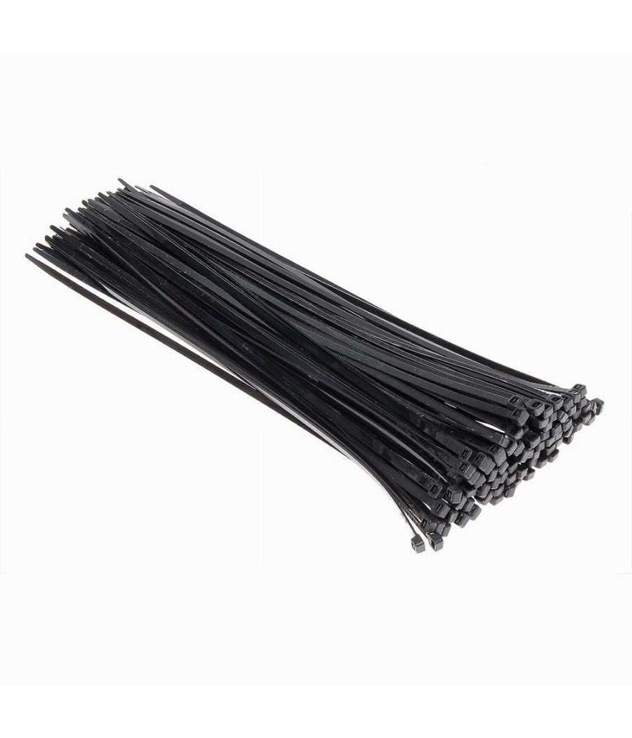 Set 100pz Fascette Serracavo Autobloccanti In Nylon Nero 4.8mm X 350 Mm 48-350-n         