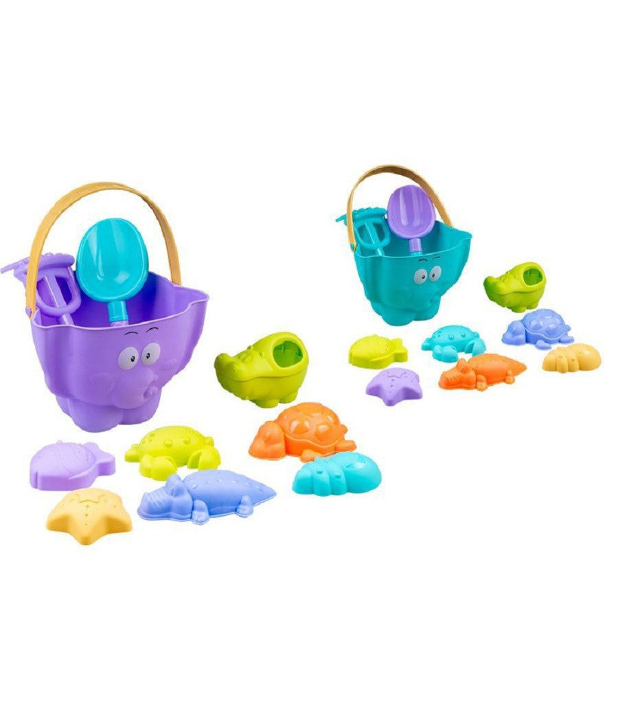 Set 10pz Attrezzi Giochi Spiaggia Mare Sabbia Pala Secchiello Per Bambini 6558012         