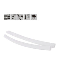 Set 10pz Guaine Termorestringenti Termoretrattili Bianche 8x120mm Per Cavi 57069         