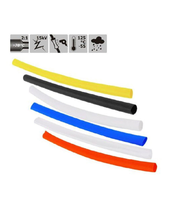 Set 10pz Guaine Termorestringenti Termoretrattili Colorate 10x120 Mm Cavi 57095         