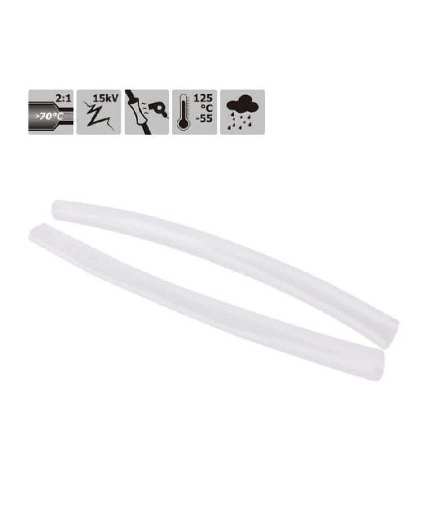 Set 10pz Guaine Termorestringenti Termoretrattili Trasparenti 8x120mm Cavi 57074         