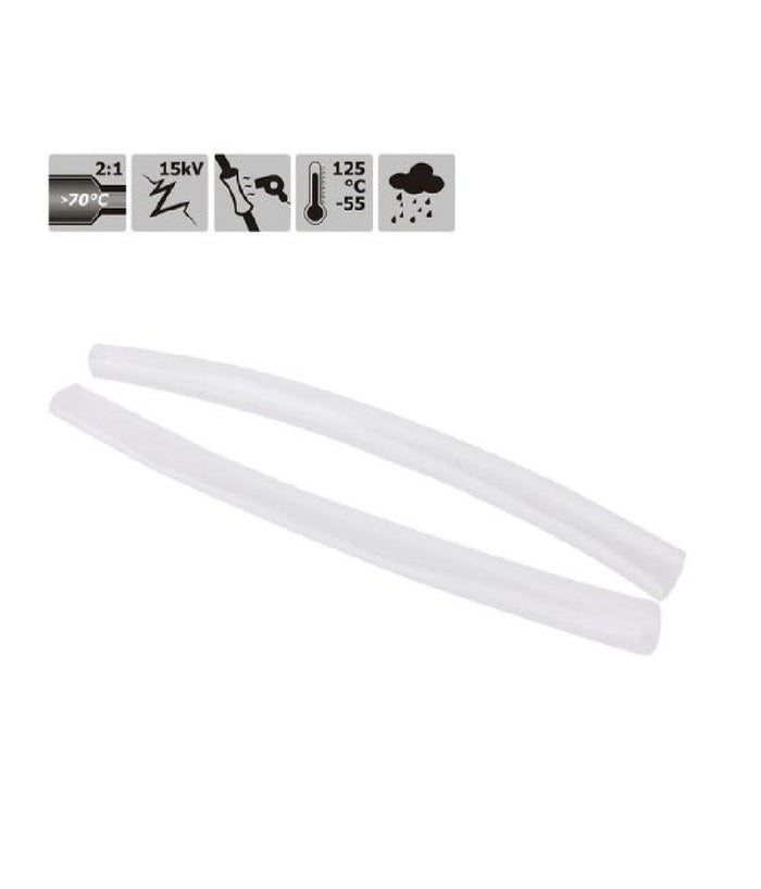 Set 10pz Guaine Termorestringenti Termoretrattili Trasparenti 8x120mm Cavi 57074         