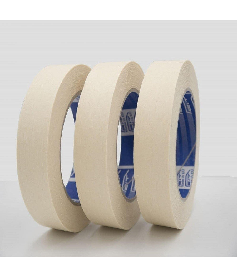 Set 10pz Nastro Carta Per Mascheratura Imbianchino Carrozziere Pittura 25mmx50mt         