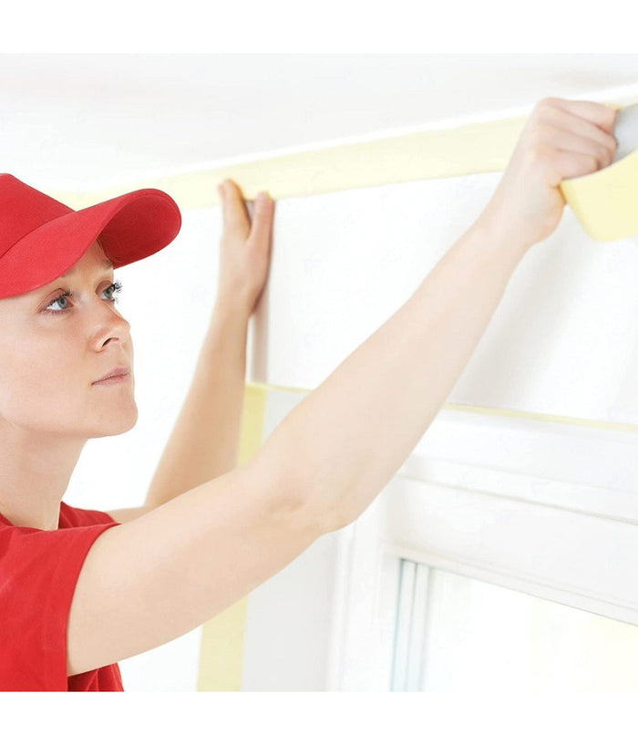 Set 10pz Nastro Carta Per Mascheratura Imbianchino Carrozziere Pittura 25mmx50mt         