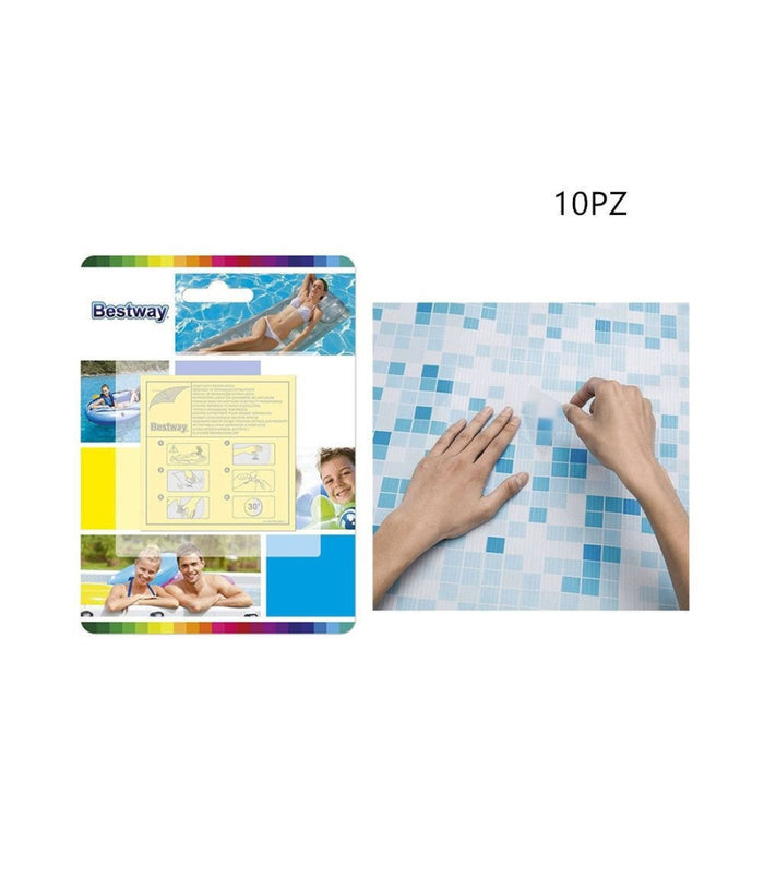Trade Shop - Set 10pz Toppa Toppe Di Riparazione Strong Per Piscine Materassi Gonfiabili 62068 -