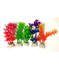 Set 10x Pianta Piantina Artificiale Per Acquario Piante Finte Plastica Colorate         