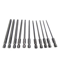 Set 11 Inserti Da T6 A T40 100mm Cacciaviti Torx Per Avvitatore Esagonale 1/4"         