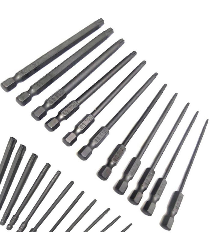 Set 11 Inserti Da T6 A T40 100mm Cacciaviti Torx Per Avvitatore Esagonale 1/4"         