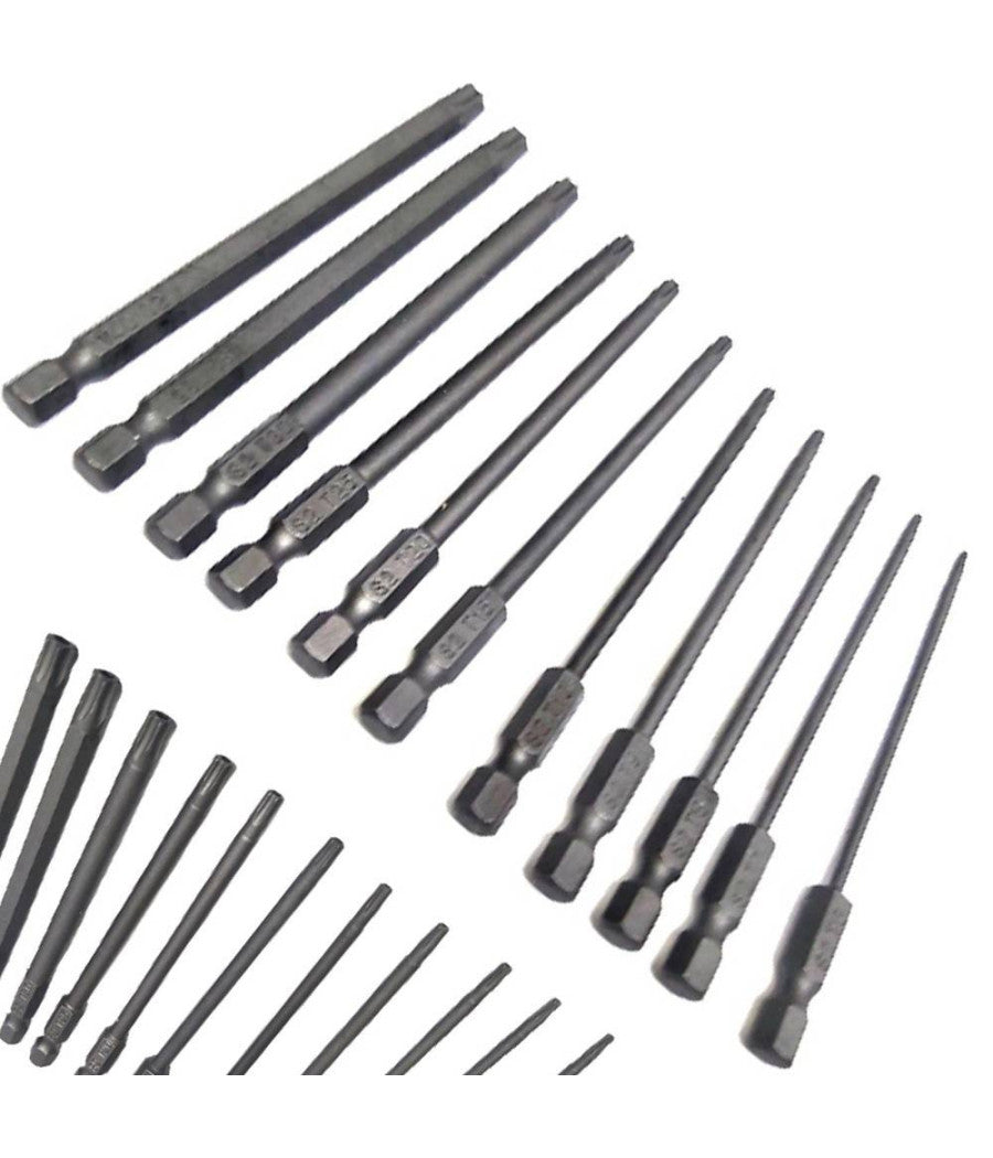 Set 11 Inserti Da T6 A T40 100mm Cacciaviti Torx Per Avvitatore Esagonale 1/4"         