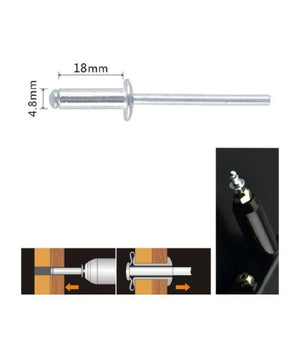 Set 11pz Rivetti Rivetto 4.8x18mm Accessori Bricolage Ferramenta Fai Da Te 90823         