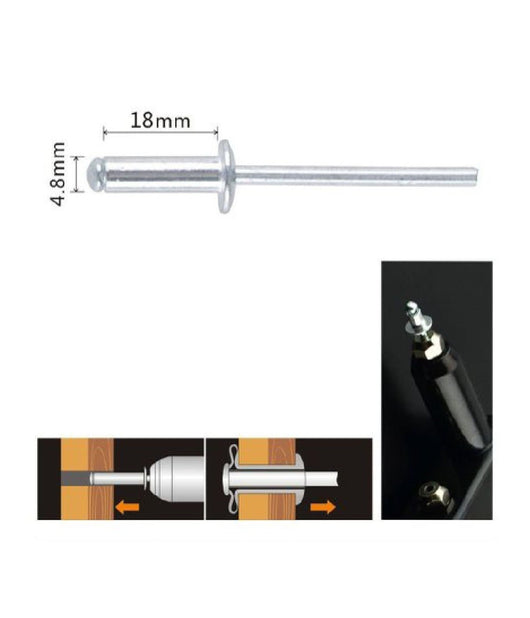 Set 11pz Rivetti Rivetto 4.8x18mm Accessori Bricolage Ferramenta Fai Da Te 90823         