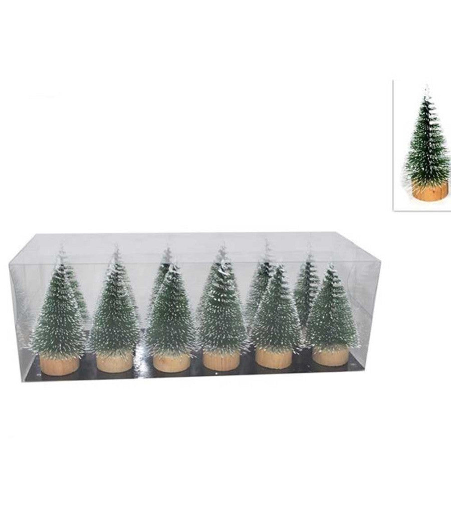 Set 12 Alberelli Innevati Mini Albero Natale 10cm Decorazioni Addobbi Natalizi         
