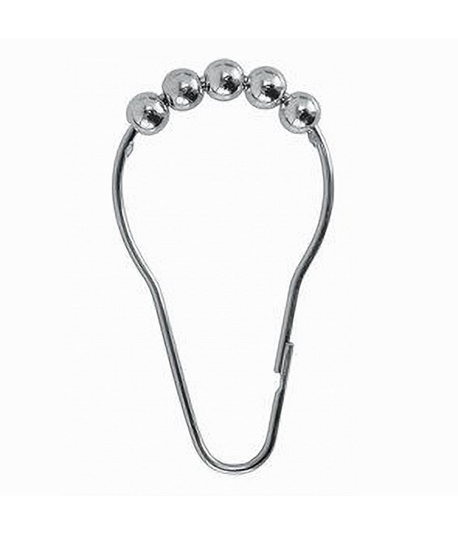 Set 12 Anelli Gancio Tenda Doccia Metallo Con Perline Bagno Box Doccia 59777         