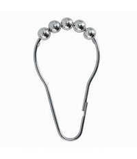 Set 12 Anelli Gancio Tenda Doccia Metallo Con Perline Bagno Box Doccia 59777         