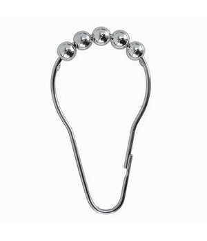 Set 12 Anelli Gancio Tenda Doccia Metallo Con Perline Bagno Box Doccia 59777         