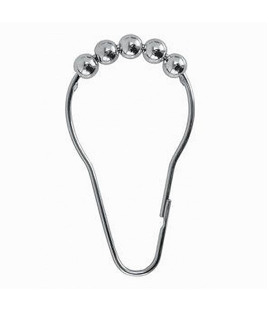 Set 12 Anelli Gancio Tenda Doccia Metallo Con Perline Bagno Box Doccia 59777         