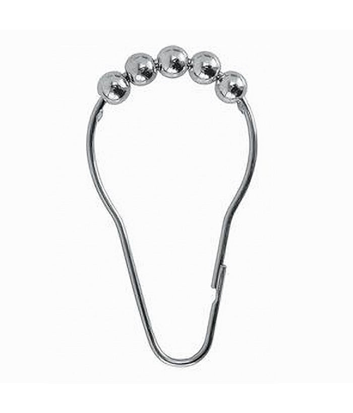 Set 12 Anelli Gancio Tenda Doccia Metallo Con Perline Bagno Box Doccia 59777         