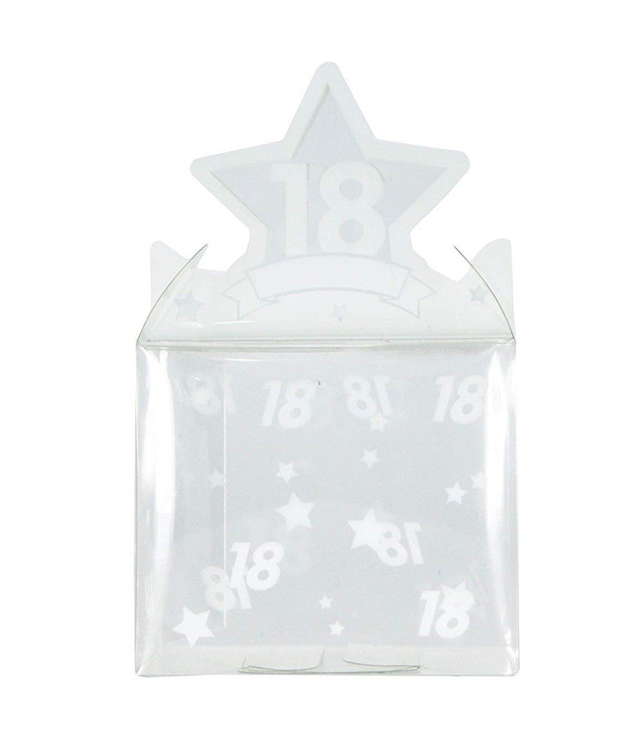 Set 12 Bomboniera Bomboniere Scatola 18 Anni Trasparente Portaconfetti Confetti         