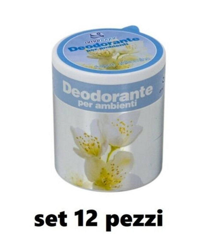 Set 12 Deodoranti Barattolo Profumo Ambiente Assorbi Odori Fragranza Gelsomino         