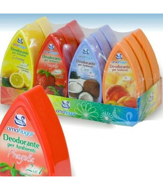 Set 12 Deodoranti Gel Profumo Ambiente Assorbi Odori 2in1 Fruttate         