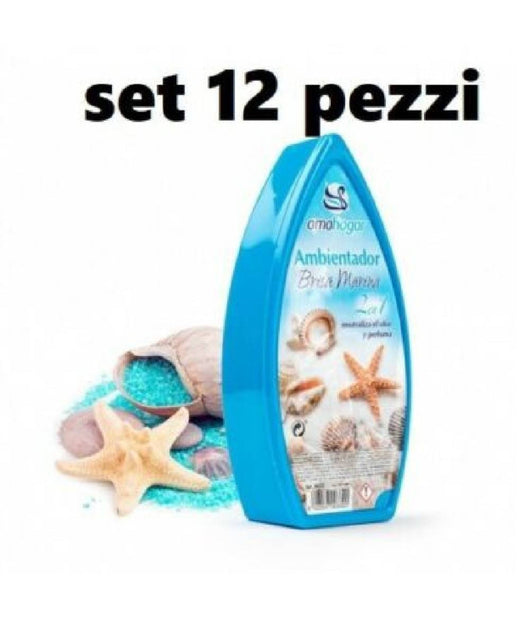 Set 12 Deodoranti Gel Profumo Ambiente Assorbi Odori Fragranza Brezza Marina         
