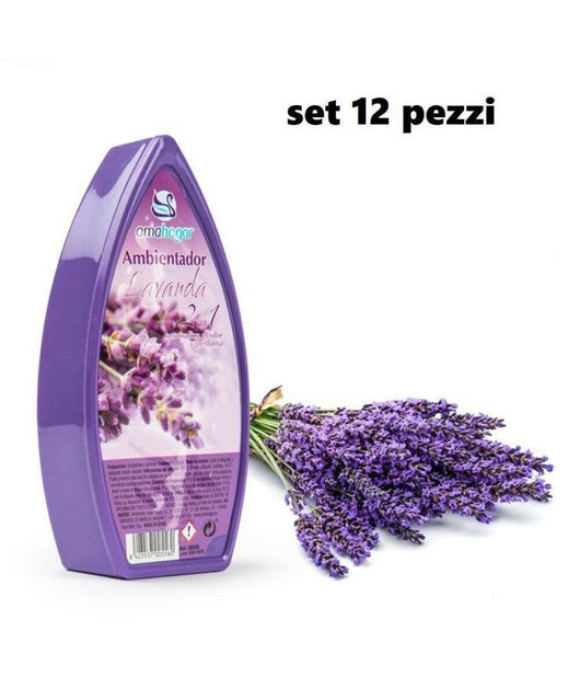 Set 12 Deodoranti Gel Profumo Ambiente Assorbiodori Fragranza Lavanda         