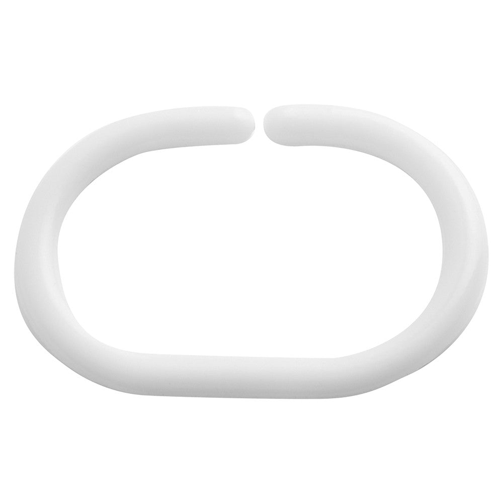 Set 12 ganci per tenda doccia in abs bianco