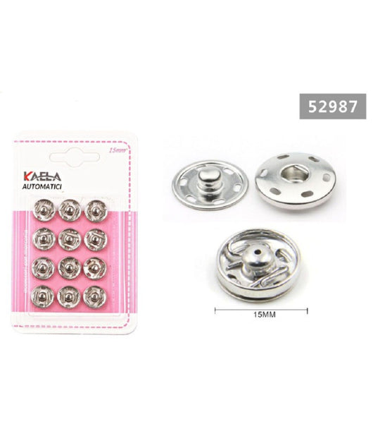 Set 12 Paia Di Bottoni Automatici A Pressione à¸ 15 Mm Accessori Per Cucito 52987         