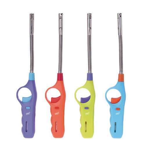 Trade Shop - Set 12 Pezzi Accendino Accendigas Prof Hake Flex Bi-color Flessibile 40411499 -